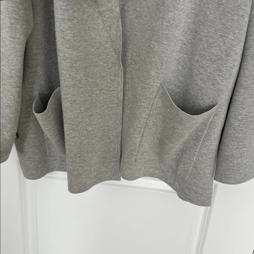 J.Crew Eloise Sweater Blazer Cardigan Light Gray Cotton Blend Women's 2X